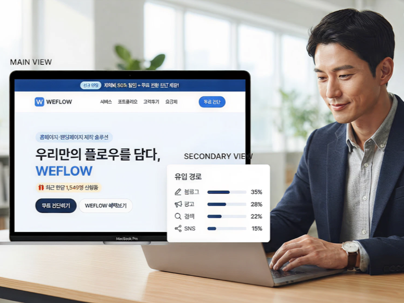 홈페이지로 유입되는 순간, 고객 DB 확보